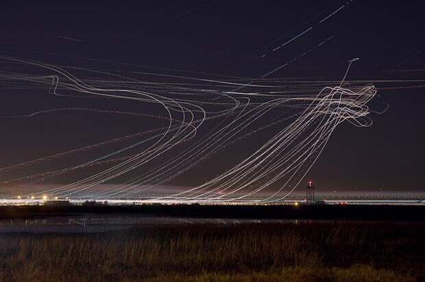 Самолёты фотография с длинной выдержкой (3)