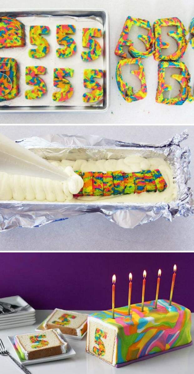 How To Make A Rainbow Tie-Dye Surprise Cake: 
