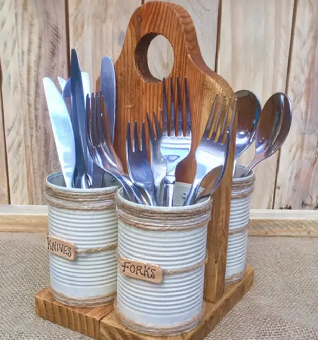 Стильная подставка для столовых приборов. | Фото: hondota.ru. Стильная подставка для столовых приборов. | Фото: hondota.ru.