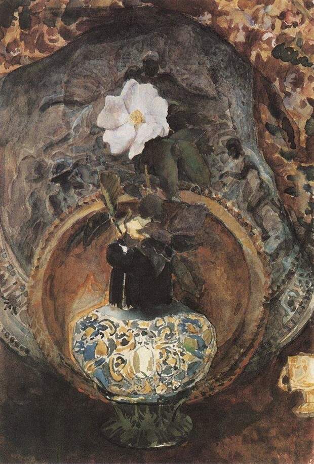 Шиповник, 1884 Шиповник, 1884 Врубель, биография, великие имена, искусство, картины, керамика, творчество, художник