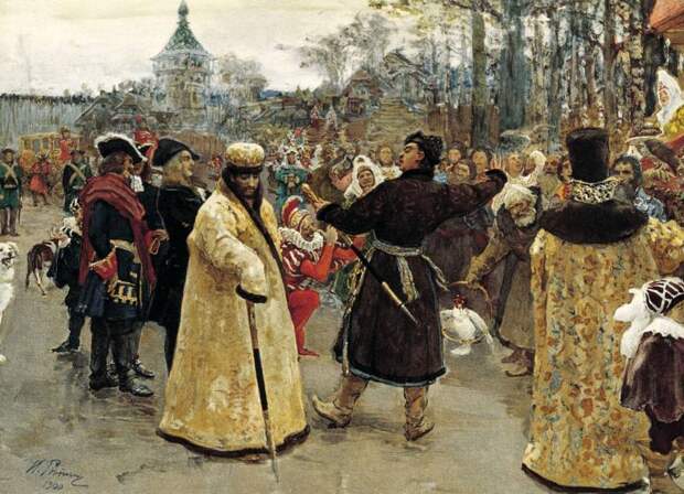 Репин - Приезд царей Петра и Иоанна