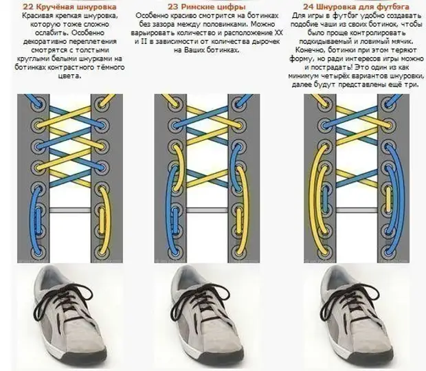 Способы шнуровки кроссовок с 4 дырками женские фото и описание