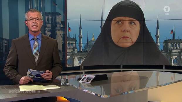 Коллаж с Меркель в хиджабе вызвал скандал в Германии
