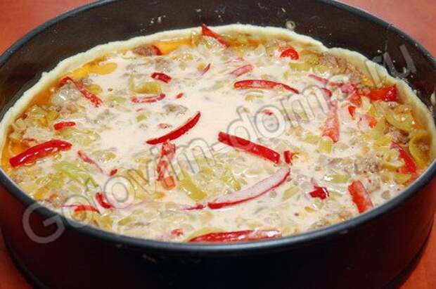 Мясной пирог с болгарским перцем