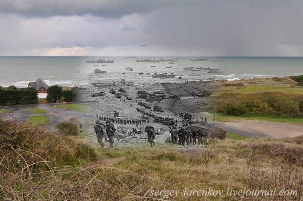 Нормандия, 6 июня 1944.  Высадка американских десантников на пляже Омаха.