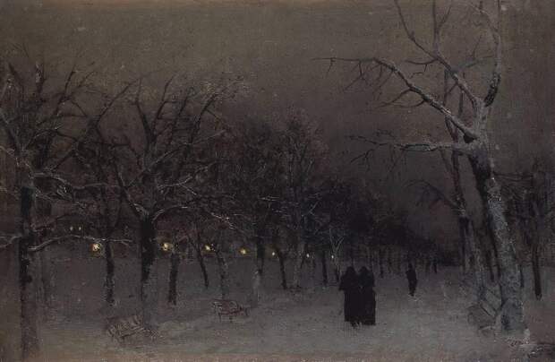 Бульвар зимой. Исаак Левитан, 1883 год.