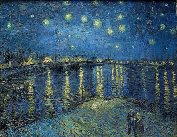 Небо на картинах известных художников. Винсент Ван Гог. «Звёздная ночь над Роной», 1888