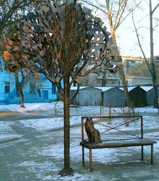 Кот под дубом, Барнаул, Алтайский край, Россия.