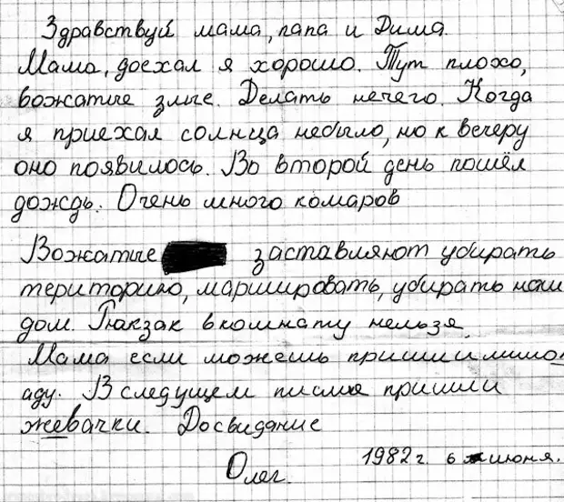 Письмо ребенку в лагерь от родителей образец