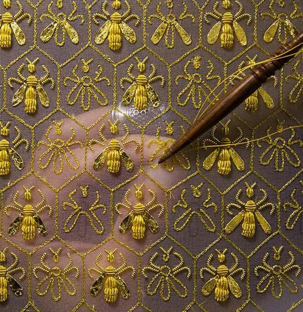 Guerlain embroidered bees.