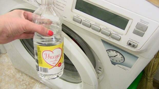 Уксус может повредить прокладки в стиральной машине. / Фото: saleous.ru