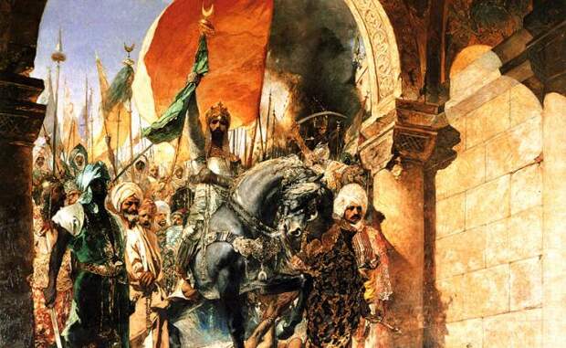 На фото: картина "Вступление султана Мехмеда II в Константинополь", Жан-Иосиф Бенджамин-Констант