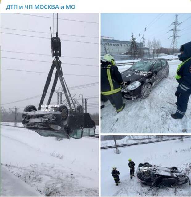На Новодачном шоссе автомобиль улетел в кювет