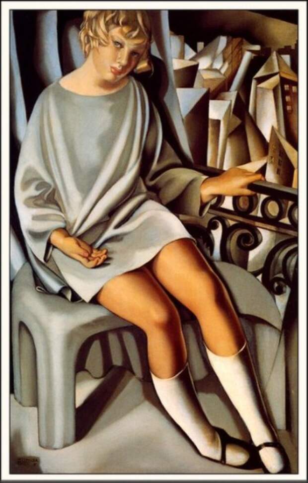 Кизетта на балконе, 1927 год. Автор: Тамара де Лемпицка (Tamara de Lempicka). Кизетта на балконе, 1927 год. Автор: Тамара де Лемпицка (Tamara de Lempicka).
