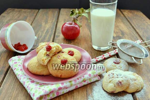 Фото Печенье с вишней и белым шоколадом