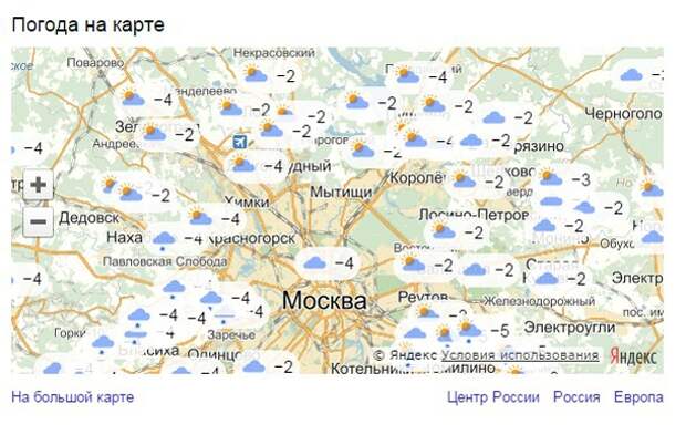 Погода москва карта погоды