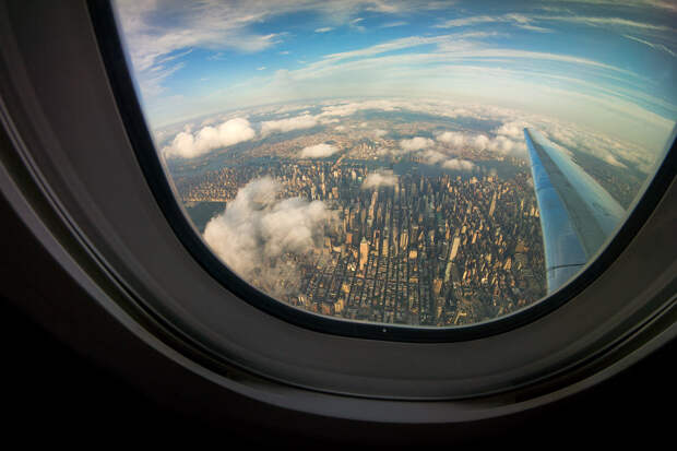 Нью-Йорк из окна самолета