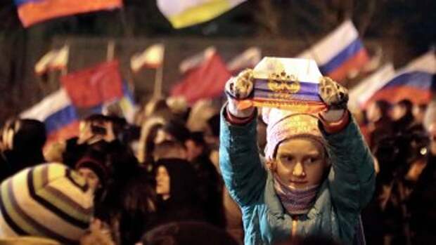 В центре Симферополя - праздничный концерт в честь референдума. Архивное фото