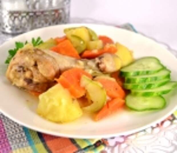 Куриные ножки с овощами в рукаве
