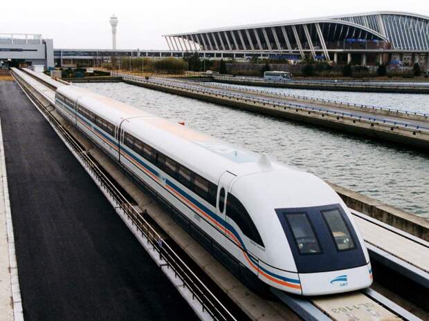 самый быстрый скоростной поезд в Китае Shanghai Maglev Train. фото