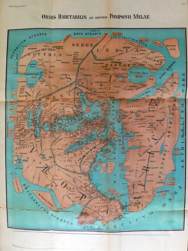 Карта мира 43 года нашей эры. Ее автор — римский географ Помпоний Мела, человек, которого считают отцом географии