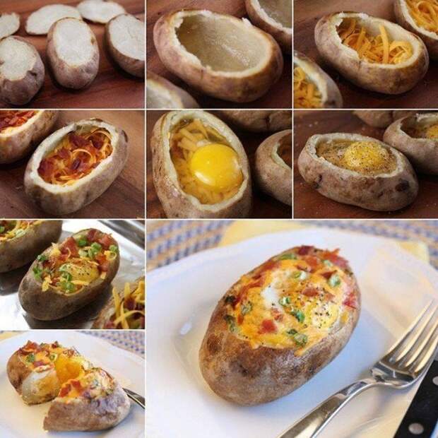 Это простое блюдо достойно королевского стола: аппетитный запеченный картофель с яйцом