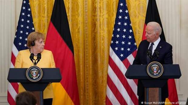 Канцлер ФРГ Ангела Меркель на совместной пресс-конференции с президентом США Джо Байденом 