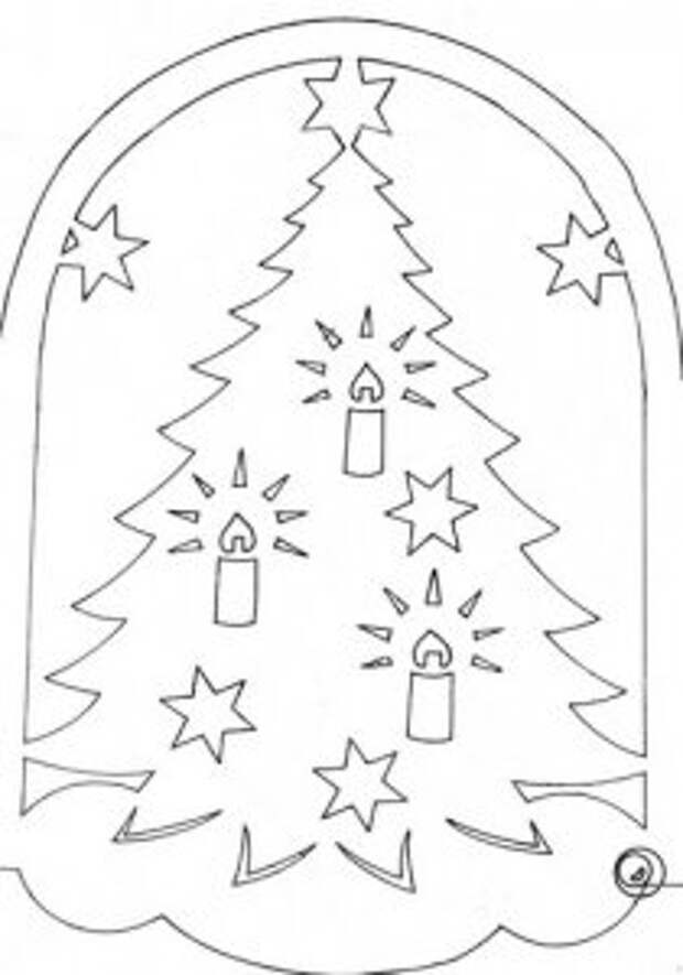Новогодние и рождественские шаблоны на окна в технике вытынанка