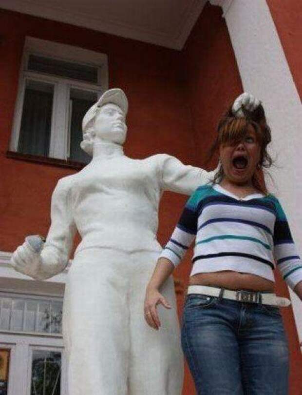 Приколы со статуями прикол, статуя, юмор