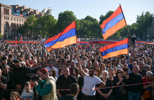В Ереване прошла акция протеста против хода демаркации границы с Азербайджаном