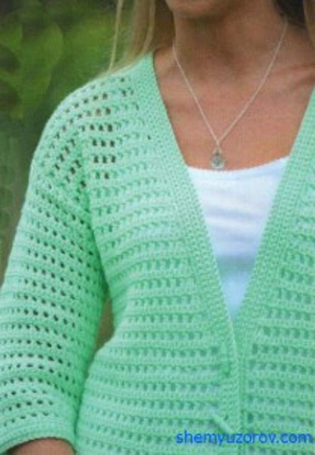 Длинный ажурный кардиган
