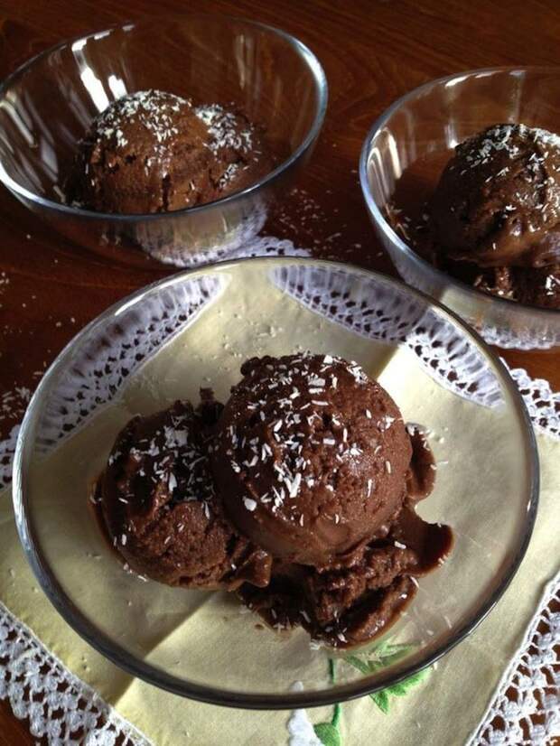 9. Шоколадное мороженое с авокадо и бананами еда, мороженое, рецепт