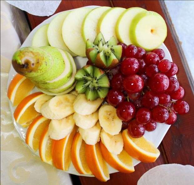 Варианты оформления фруктовых тарелок вкусно, еда, фруктовая тарелка, фрукты