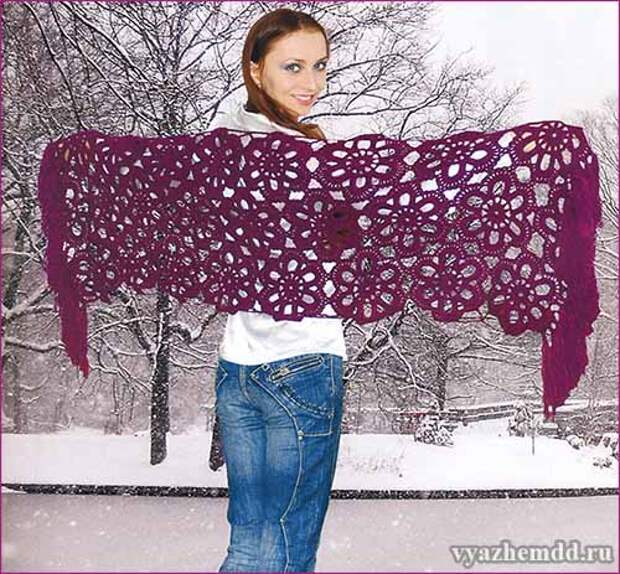 шаль из мотивов