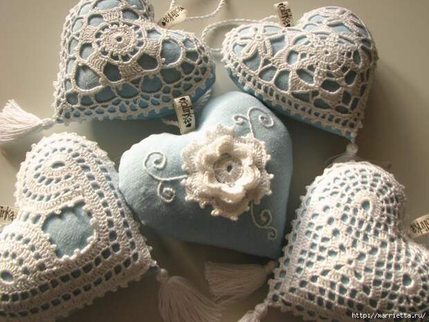 Текстильные сердечки. Большая коллекция очень красивых валентинок (64) (700x525, 295Kb)