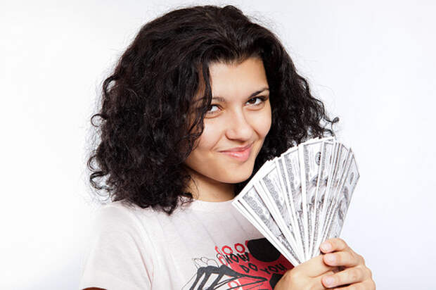Happy girl with Money