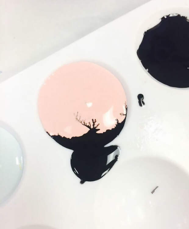 Deer Formed From An Accidental Drop Of Black Paint