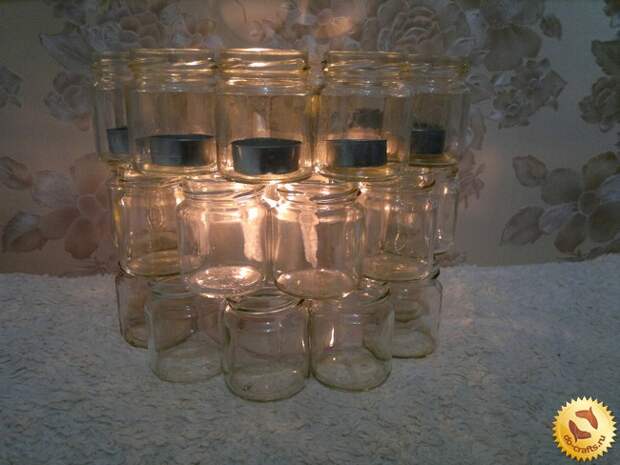 Подсвечник из банок 14