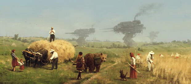 Война прошлого и будущего: картины Jakub Rozalski Война прошлого и будущего: картины Jakub Rozalski