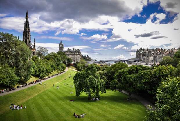 Парк в центре Эдинбурга, Шотландия земля, кадр, красота, природа, фото