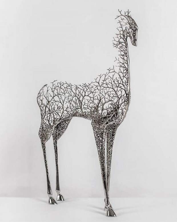 Металлические скульптуры животных от художника Кан Дон Хюна