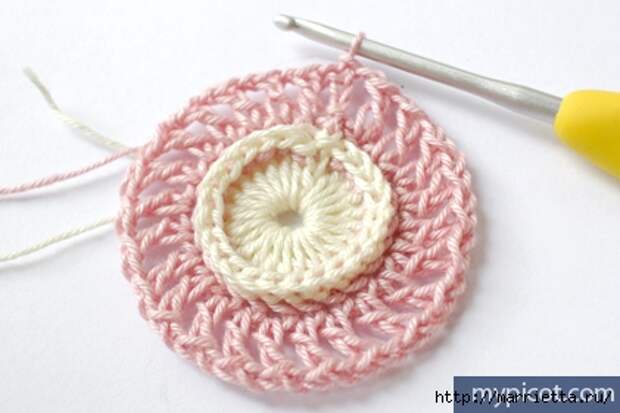 Красивый узор крючком для вязания пледа или покрывала (3) (421x281, 90Kb)