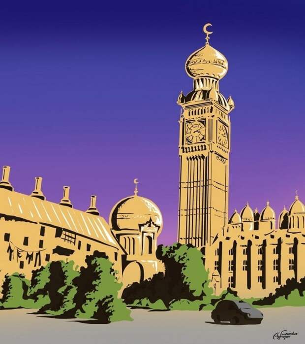 Биг Бэн, Лондонский халифат. европа, карикатуры, мусульмане, прикол