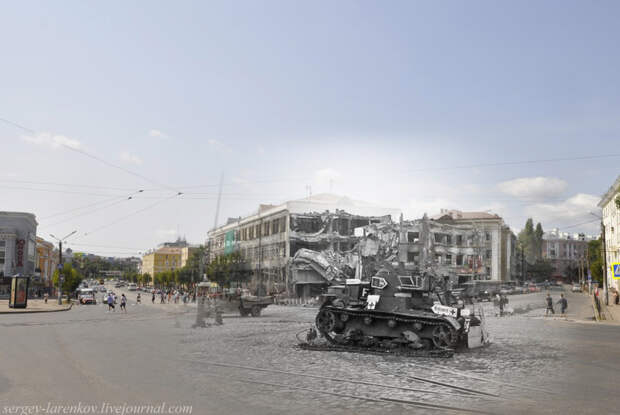 Площадь Победы, подбитый танк Т-26