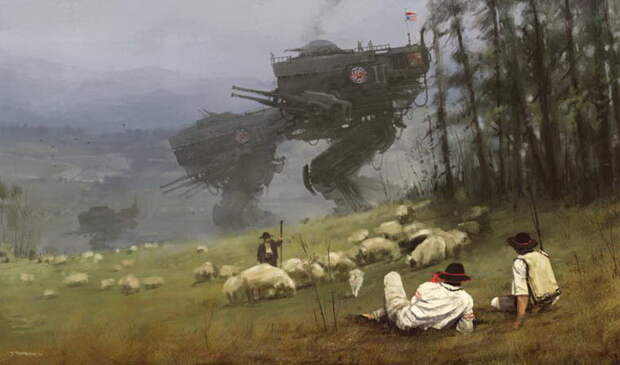 Война прошлого и будущего: картины Jakub Rozalski Война прошлого и будущего: картины Jakub Rozalski