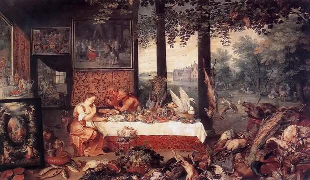 Аллегория вкуса, Автор: Brueghel, Jan The Elder (1568-1625) (Ян Старший (1568-1625) Брейгель)Brueghel, Jan The Elder (1568-1625) (Живопись на Gallerix.ru)