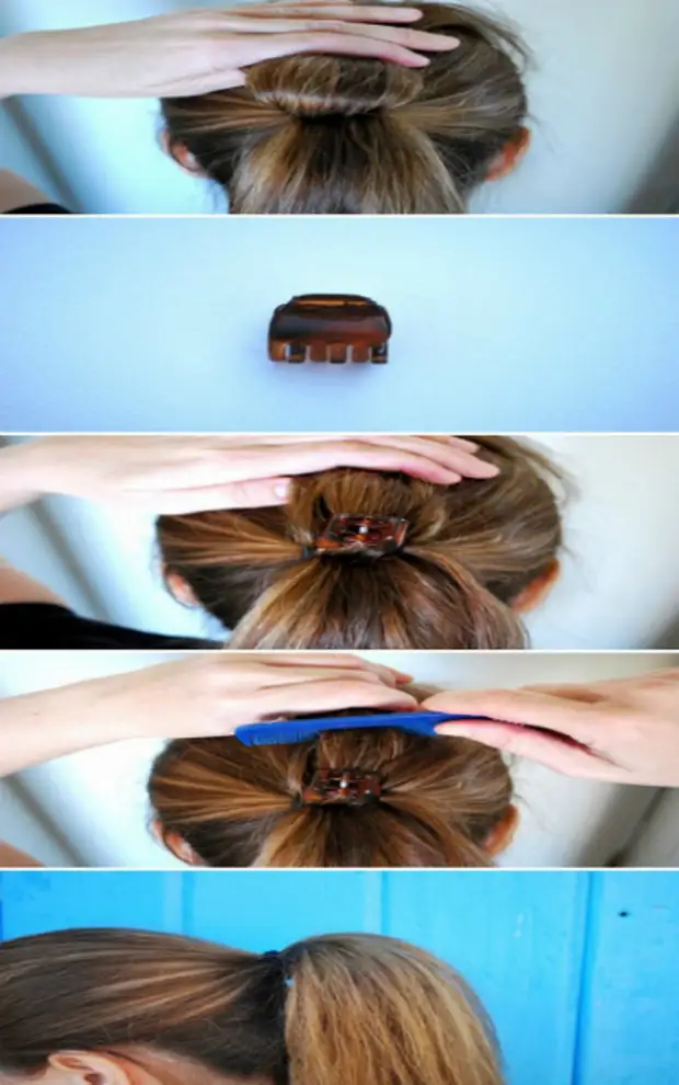 Как завернуть волосы под резинку