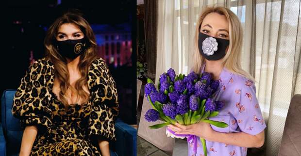 Российские знаменитости в дизайнерских масках от коронавируса
