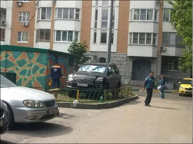 Народный штраф за неправильную парковку автомобили, парковка авто, юмор