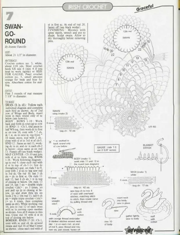Лебедь крючком схема амигуруми